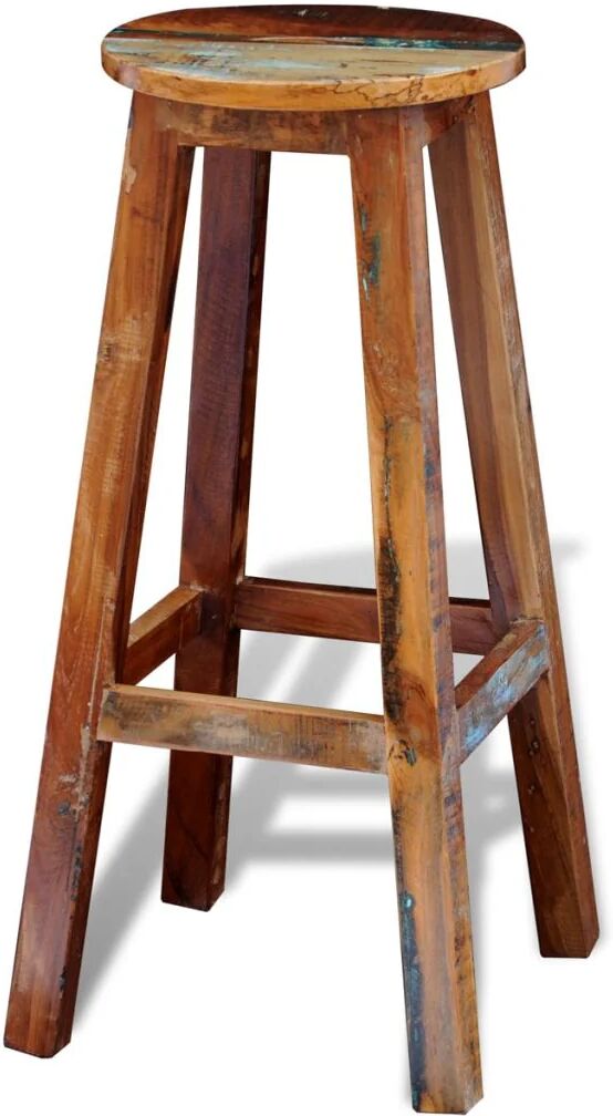 Unbranded Reclaimed Solid Wood Bar Stool