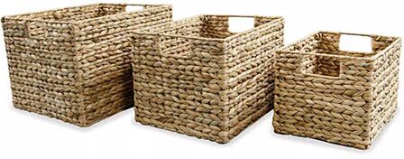 Unbranded Storage Basket Set 3 Pieces Water Hyacinth