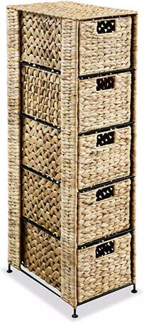 Unbranded Storage Unit With 5 Baskets Water Hyacinth