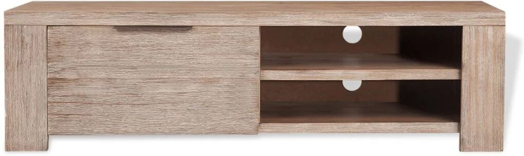 Unbranded TV Cabinet Solid Brushed Acacia Wood 140 x 38 x 40 Cm