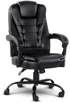 Artiss Electric Massage Office Chairs Pu Leather Recliner Black