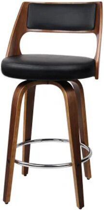 Artiss Wooden Bar Stools Swivel Kitchen Dining Cafe Black 76Cm X2