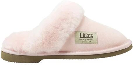 Comfort Me UGG Merino Sheepskin Fur Trim Scuff Memory Foam Pink