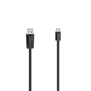 Hama USB C Kabel 3 m (Ladekabel USB A auf USB C, USB Typ C Kabel Datenübertragung 5 Gbit/s, Datenkabel USB 3.2 für PC, Laptop, Tablet, Handy, Game Controller etc., schlankes Steckergehäuse) schwarz