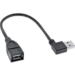 InLine 34602R Smart USB 2.0 Verlängerung gewinkelt, Stecker / Buchse, Typ-A, schwarz, 0,2m