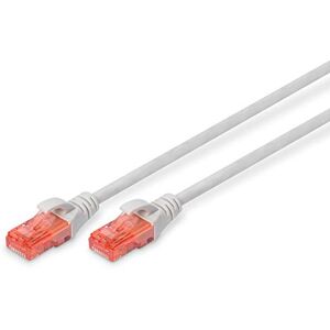 Digitus LAN Kabel Cat 6 5m RJ45 Netzwerkkabel UTP Ungeschirmt Kompatibel zu Cat-6A & Cat-5e Grau