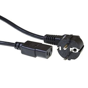 ACT Kaltgerätekabel 1.5m, C13 Kabel, PC Stromkabel, CEE 7/7 auf C13 3 Pin – Schutzkontakt gewinkelt AK5012 Schwarz