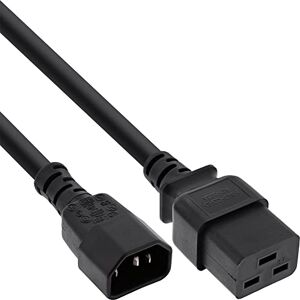 InLine 16659G Netz Adapterkabel, IEC-60320 C14 auf C19, 3x1,5mm², max. 10A, schwarz, 2m