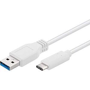 PremiumCord USB-C auf USB 3.0 Verbindungskabel 0,5m, bis zu 5 Gbit/s, USB 3.0/3.1 SuperSpeed Datenkabel, USB 3.1 Typ C Stecker auf A Stecker, 3x geschirmt, Farbe weiß, Länge 0,5m