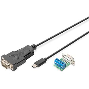 Digitus USB auf Seriell Adapter RS485 Konverter USB 2.0 Typ-C zu DSUB 9M FTDI FT232RL Chipsatz 1 m Anschlusskabel