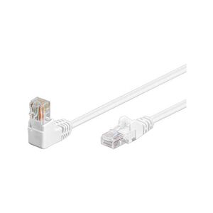goobay 94166 CAT 5e Einseitig abgewinkeltes Netzwerk / Ethernet Kabel, U/UTP Netzwerkkabel, weiß; Innenleiter CCA, 1x RJ45-Stecker 90° (8P8C); 5 Meter