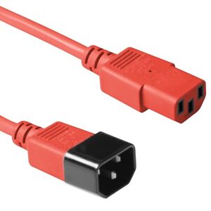 ACT Kaltgerätekabel 3m, C13 zu C14 Kaltgerätekabel Verlängerung, IEC Stecker zu Buchse 3 Pin AK5107 Rot 3 Meter