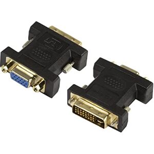 Logilink AD0001 DVI-Adapter, DVI-I (24+5 Dual Link) Stecker zu VGA (HD15) Buchse, Auflösung Full HD bis zu 1080p (1920 x 1200), Schwarz