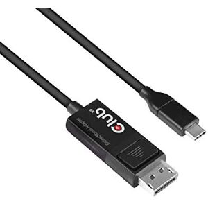 Club 3D USB C auf DisplayPort Kabel 1.4 8K 60Hz, 4K 120Hz und Displayport auf USB C bidirektional, 1,8 m HDR-Unterstützung