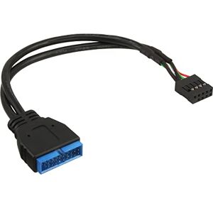 InLine 33449M USB 2.0 zu 3.0 Adapterkabel intern, USB 2.0 Mainboard auf USB 3.0 intern, 0,3m