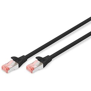 Digitus LAN Kabel Cat 6 10m RJ45 Netzwerkkabel S/FTP Geschirmt Kompatibel zu Cat 6A & Cat 7 Schwarz