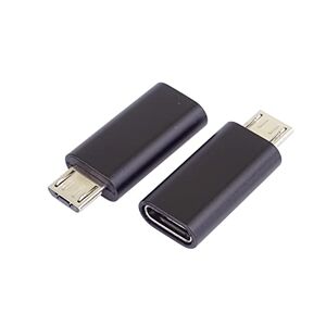 PremiumCord USB-C zu Micro-USB-Adapter, USB-C/Buchse zu USB 2.0 Micro-B/Stecker, Farbe schwarz