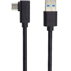 PremiumCord USB-C 90° auf USB 3.0 Verbindungskabel 3m, bis zu 5 Gbit/s, USB 3.0/3.1 SuperSpeed Datenkabel, USB 3.1 Typ C Stecker 90° abgewinkelt auf A Stecker, Farbe Schwarz, Länge 3m