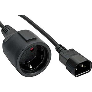 InLine Netz Adapter Kabel, ®, Kaltgeräte C14 auf Schuko Buchse, 1m (1 Stück)