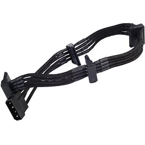 Silverstone SST-PP07-BTSB Netzteilverlängerungskabel 30cm Molex auf 4x SATA, schwarz