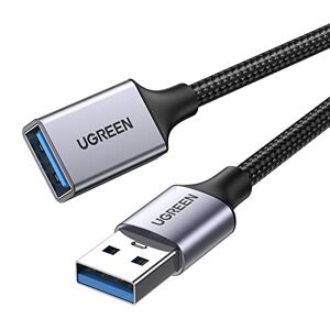 UGREEN USB Verlängerung 3.0 5Gbps USB Verlängerungskabel A auf A USB Extension Cable mit Nylonkabel und Aluminiumgehäuse für USB-Stick Maus Kopfhörer USB Hub Drucker Webcam PS4/5 usw. (2m)
