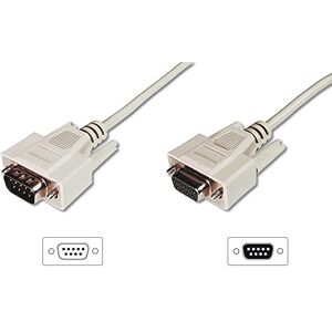 Digitus Serielles Anschluss-Kabel D-Sub 9 zu D-Sub 9 Stecker zu Buchse 5.0m Verlängerungskabel Beige