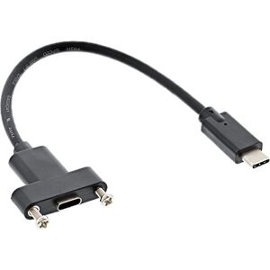 InLine 33441G USB 3.1 Adapterkabel, Stecker C auf Einbaubuchse C, 0,2m