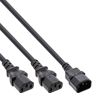 InLine 16657L Netz-Y-Kabel, Kaltgeräte, 1x IEC-C14 auf 2x IEC-C13, 5m