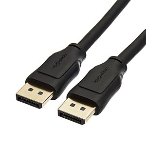 Amazon Basics 8K DisplayPort-auf-DisplayPort-1.4-Kabel mit einer Videoauflösung von 4K bei 120 Hz, 8K bei 60 Hz, HDR-Unterstützung, 3 m, Schwarz