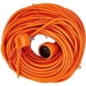 PremiumCord ppe2-40 Verlängerungskabel 230V 40m mit Kindersicherung, Stromkabel, Netzkabel, Schuko-Verlängerung, Buchse auf Stecker Typ F, Farbe Orange