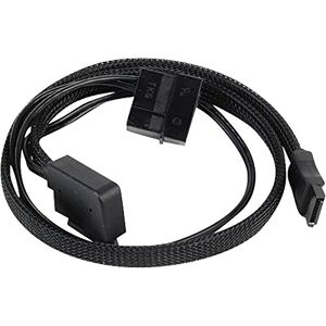 Silverstone SST-CP10 Adapter Kabel Slimline SATA zu SATA, um 90° abgewinkelte Anschlüsse, schwarz gesleevt