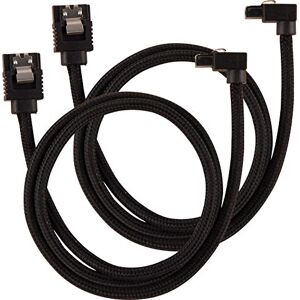 Corsair Premium Sleeved SATA 3 Kabel gewinkelt / gerade (6Gbps, 60 cm 90°) Schwarz