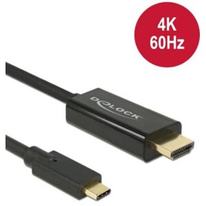 DeLock 85290 - Kabel USB Type-C Stecker > HDMI Stecker (DP Alt Mode) 4K 60 Hz 1 m schwarz