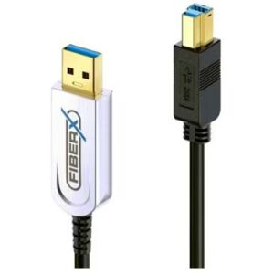 Divers FiberX USB 3.1-Kabel AOC USB A - USB B 50m