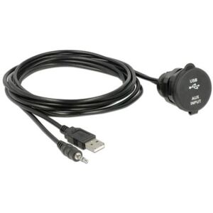 Divers Delock USB 2.0-Einbaukabel EASY-USB Klinke/USB A - Klinke/USB A 2 m / USB Type-A, 4 Pin Klinken, Verschlussdeckel / Thema: USB-Kabel