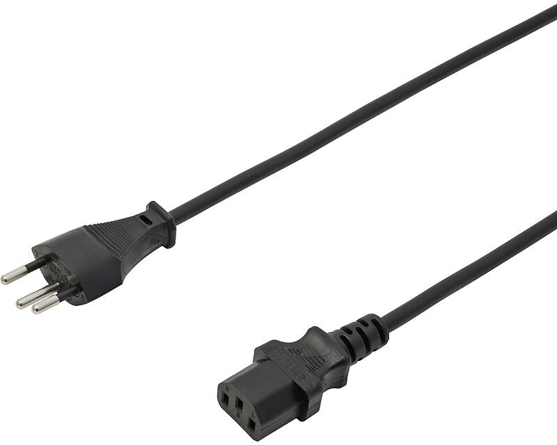 MAX HAURI AG Apparatekabel Kaltgerätestecker TD 3x 1,0 mm schwarz, 2 Meter