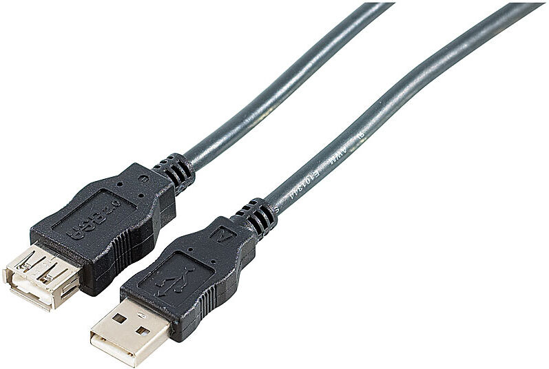 goobay USB 2.0 High-Speed Verlängerungskabel 3 m schwarz