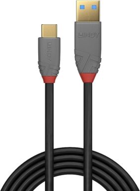 Lindy 36912 USB-Kabel, 1.5m, Anthra Line, USB C 3.1, USB A 3.1