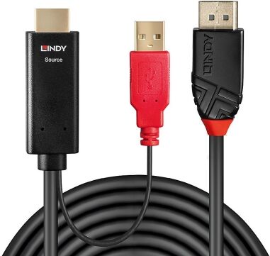 Lindy 41425 Aktives Video-Adapterkabel, 1.0m