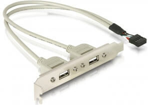 DeLock 71000 - Slotblech intern USB 5pin + 4pin zu 2x USB2.0 extern