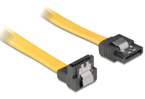 DeLock 82474 - Kabel SATA2 30cm unten/gerade Metall gelb