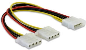 DeLock 82100 - Y- Kabel Stromversorgung > 2x 4pin Molex