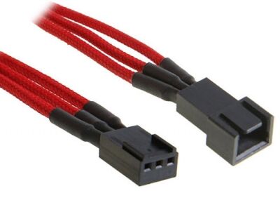 BitFenix 3-Pin Verlängerung 60cm - sleeved red/black
