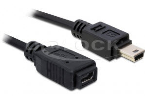 DeLock 82667 - Kabel USB 2.0 mini-B Verlängerung St/Bu 1m