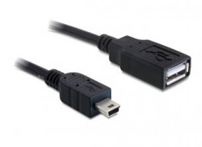 DeLock 82905 - Kabel USB 2.0-A Buchse > mini USB Stecker 0.5 m