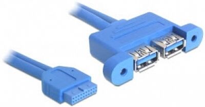 DeLock 82941 - Kabel USB 3.0 Pin Header Buchse > 2 x USB 3.0-A Buchse nebeneinander