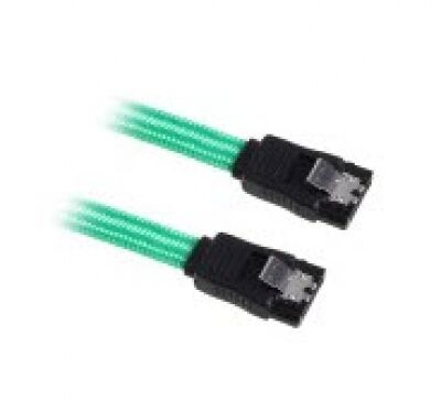 BitFenix SATA 3 Kabel 30cm - sleeved green/black