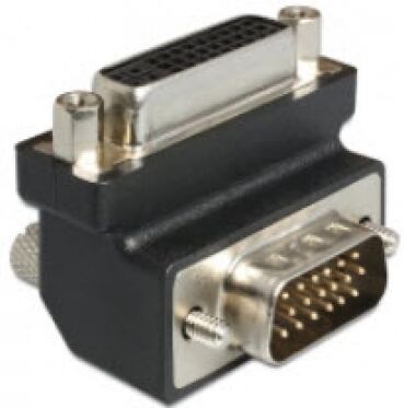 DeLock 65425 - Adapter DVI 24+5 Pin Buchse > VGA 15 Pin Stecker 90 Grad gewinkelt