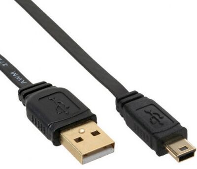 InLine Mini-USB 2.0 Kabel USB-A an Mini-B - schwarz - 5m