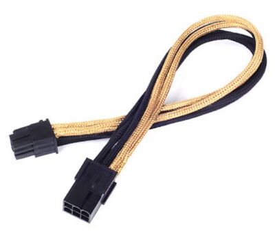 Silverstone ssT-PP07-IDE6BG - 1 x 6pin to PCI-E 6pin connector - Black/Gold